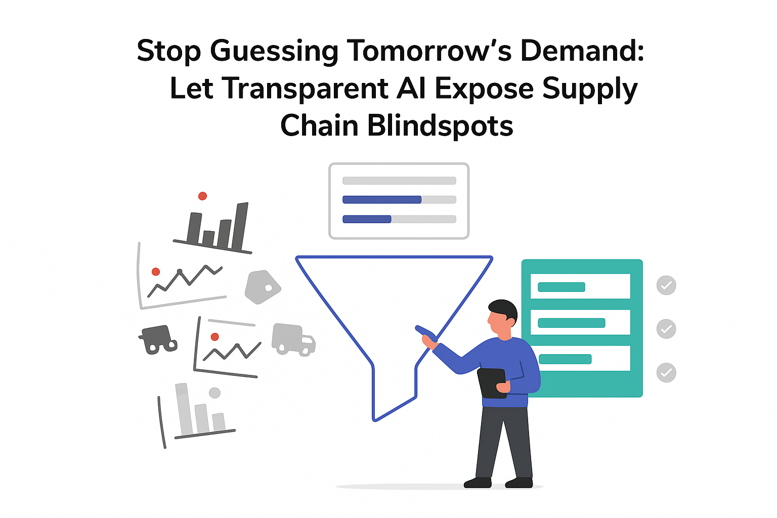 Transparent explainable AI demand engine exposing supply chain blindspots and organizing inventory with planner