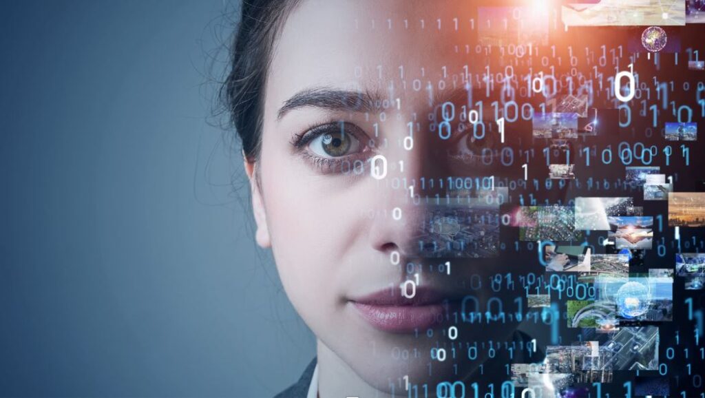 Abstract AI face illustration