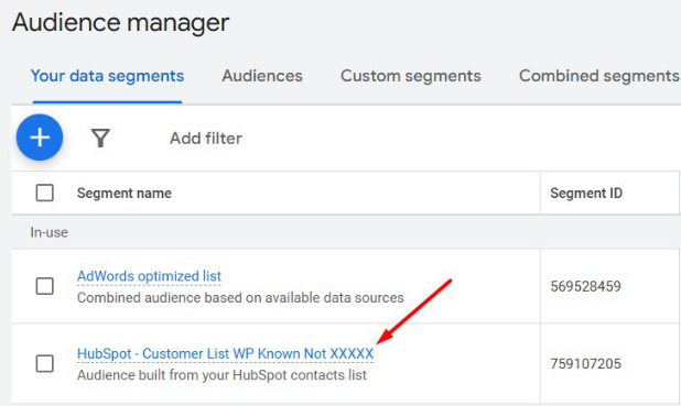 Audience or customer list exclusion in Google Ads