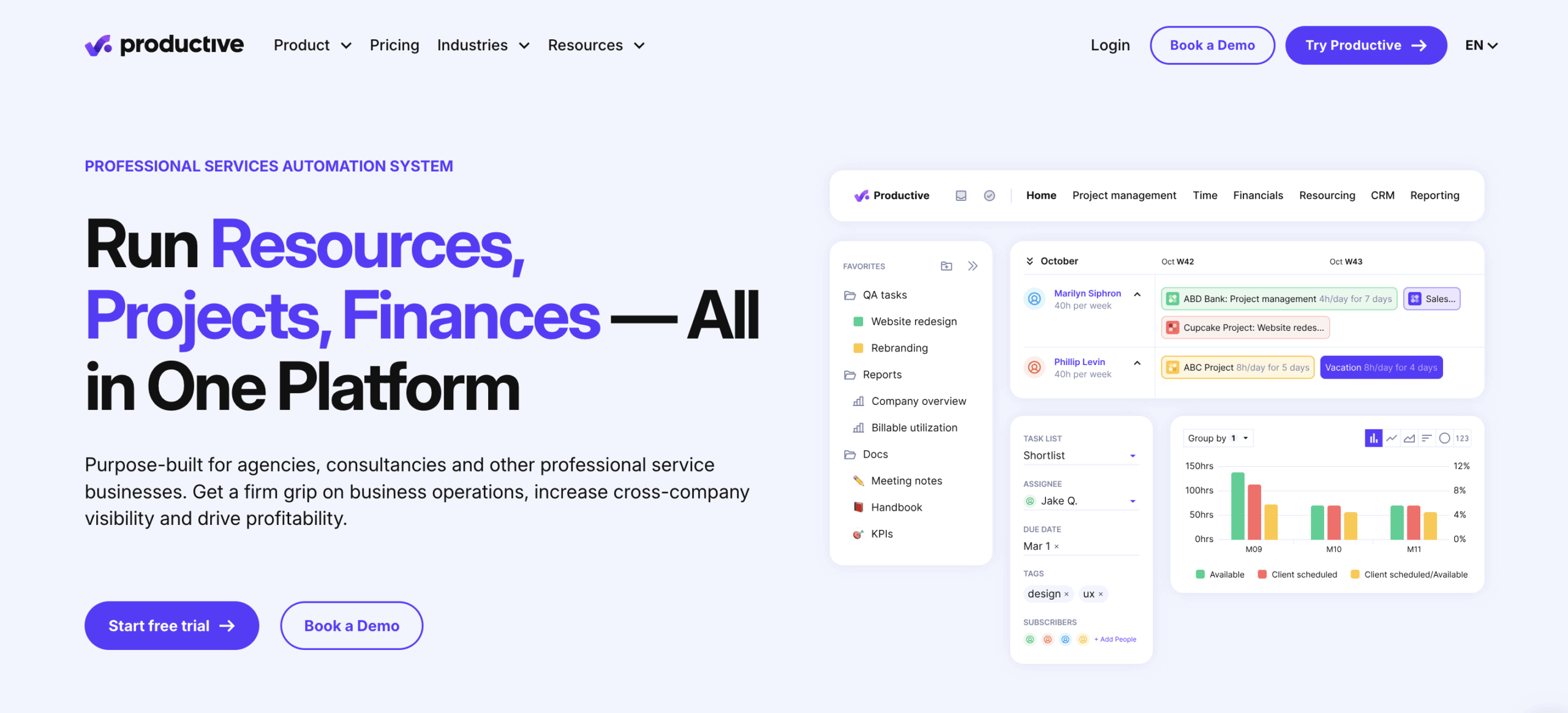 B2B landing page example with a clear headline, proof points, and primary CTA