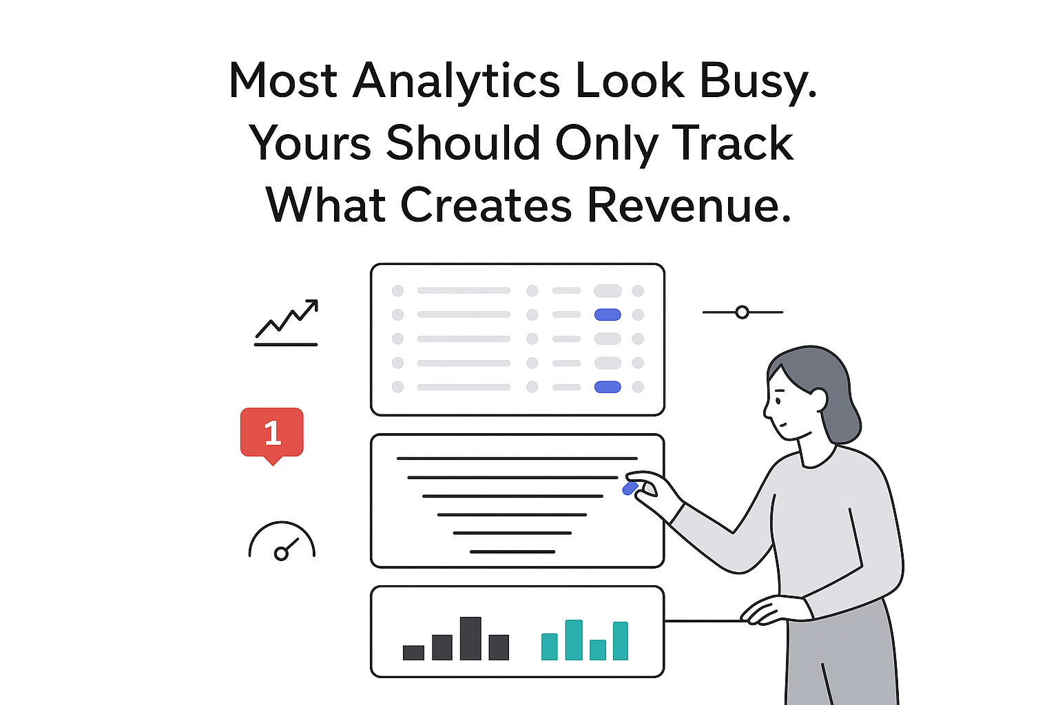 Minimalist funnel UI illustration event toggles pipeline chart alert counter professional optimizing revenue