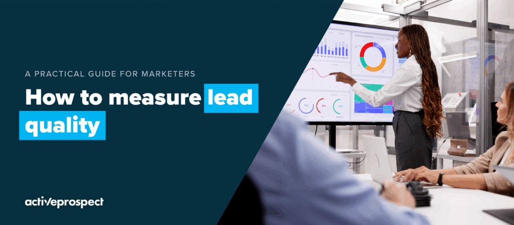 Chart-style illustration about measuring lead quality across the funnel