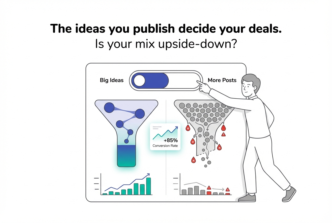 Minimalist dashboard illustration two funnels toggle Big Ideas More Posts professional adjusting floating report card