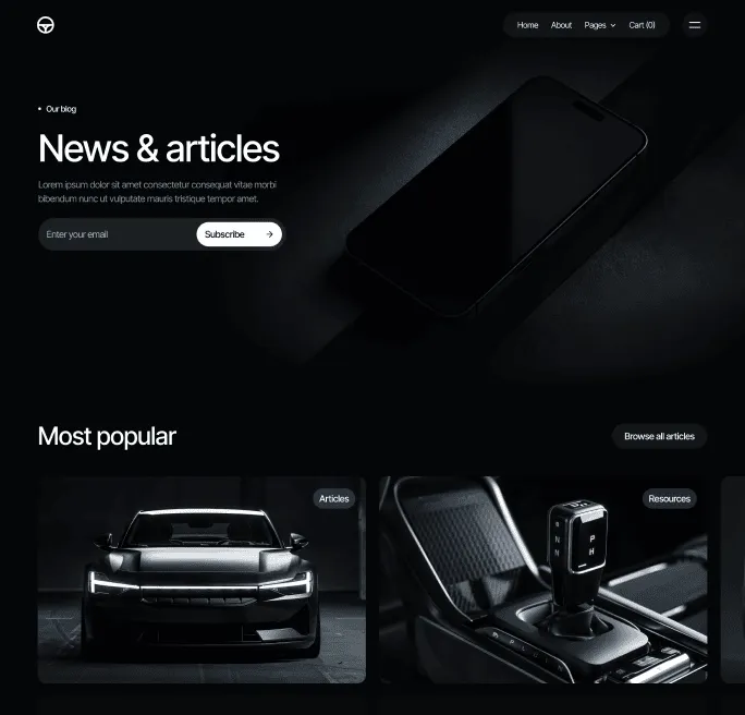 Motorflow - Blog V3 Page - Automotive Webflow Template | BRIX Templates
