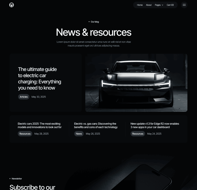 Motorflow - Blog V1 Page - Automotive Webflow Template | BRIX Templates

