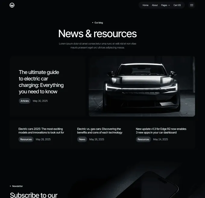 Motorflow - Blog V1 Page - Automotive Webflow Template | BRIX Templates
