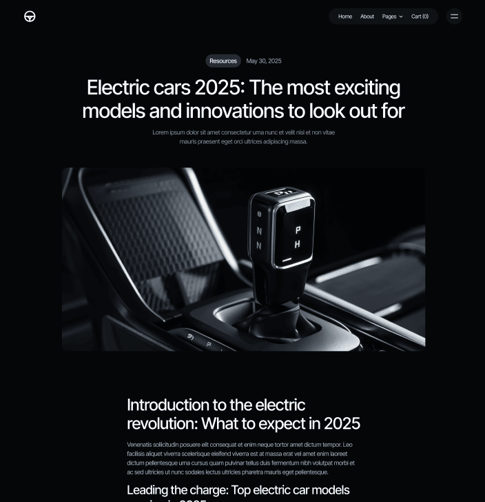 Motorflow - Blog Post Main Page - Automotive Webflow Template | BRIX Templates
