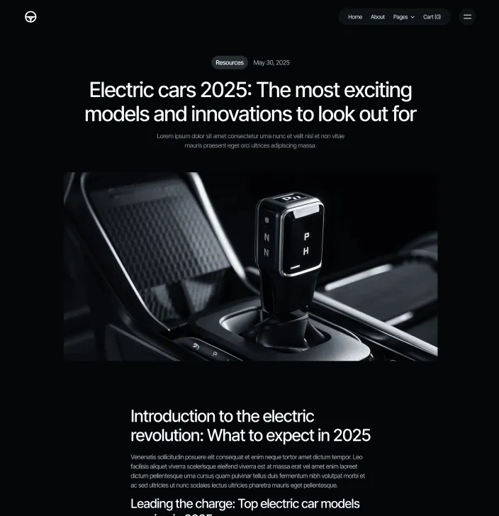 Motorflow - Blog Post Main Page - Automotive Webflow Template | BRIX Templates

