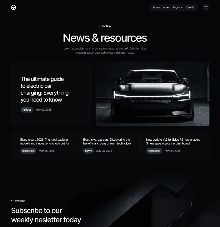 Motorflow - Blog V1 Main Page - Automotive Webflow Template | BRIX Templates
