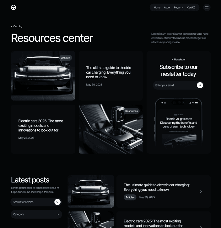 Motorflow - Blog V2 Main Page - Automotive Webflow Template | BRIX Templates
