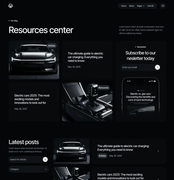 Motorflow - Blog V2 Main Page - Automotive Webflow Template | BRIX Templates
