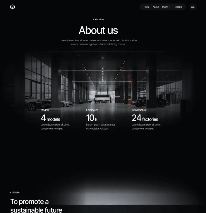 Motorflow - About Main Page - Automotive Webflow Template | BRIX Templates
