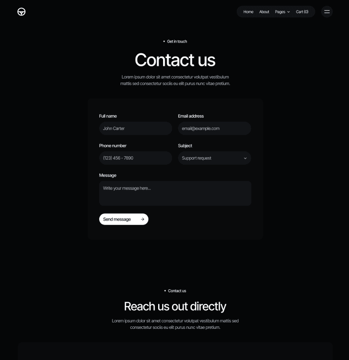 Motorflow - Contact V3 Main Page - Automotive Webflow Template | BRIX Templates
