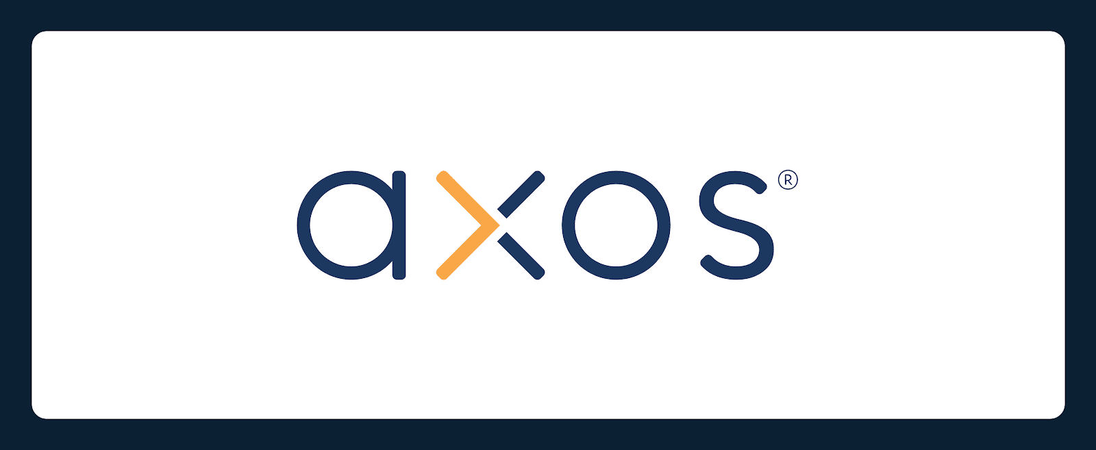 Axos logo featuring the word "axos" in lowercase blue letters with the "x" stylized in orange, set against a white background.