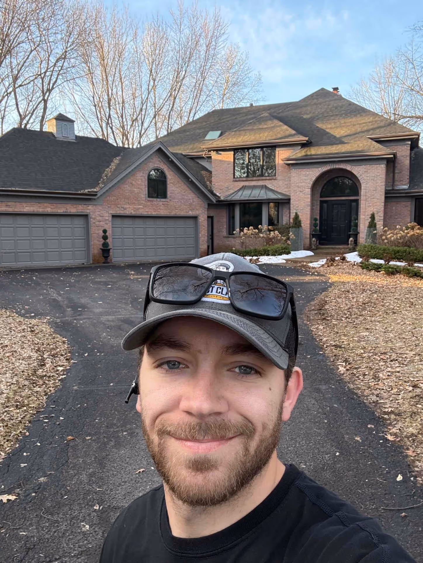 First Class Plumbing technician on-site at an Eden Prairie home for a pre-purchase sewer scope inspection