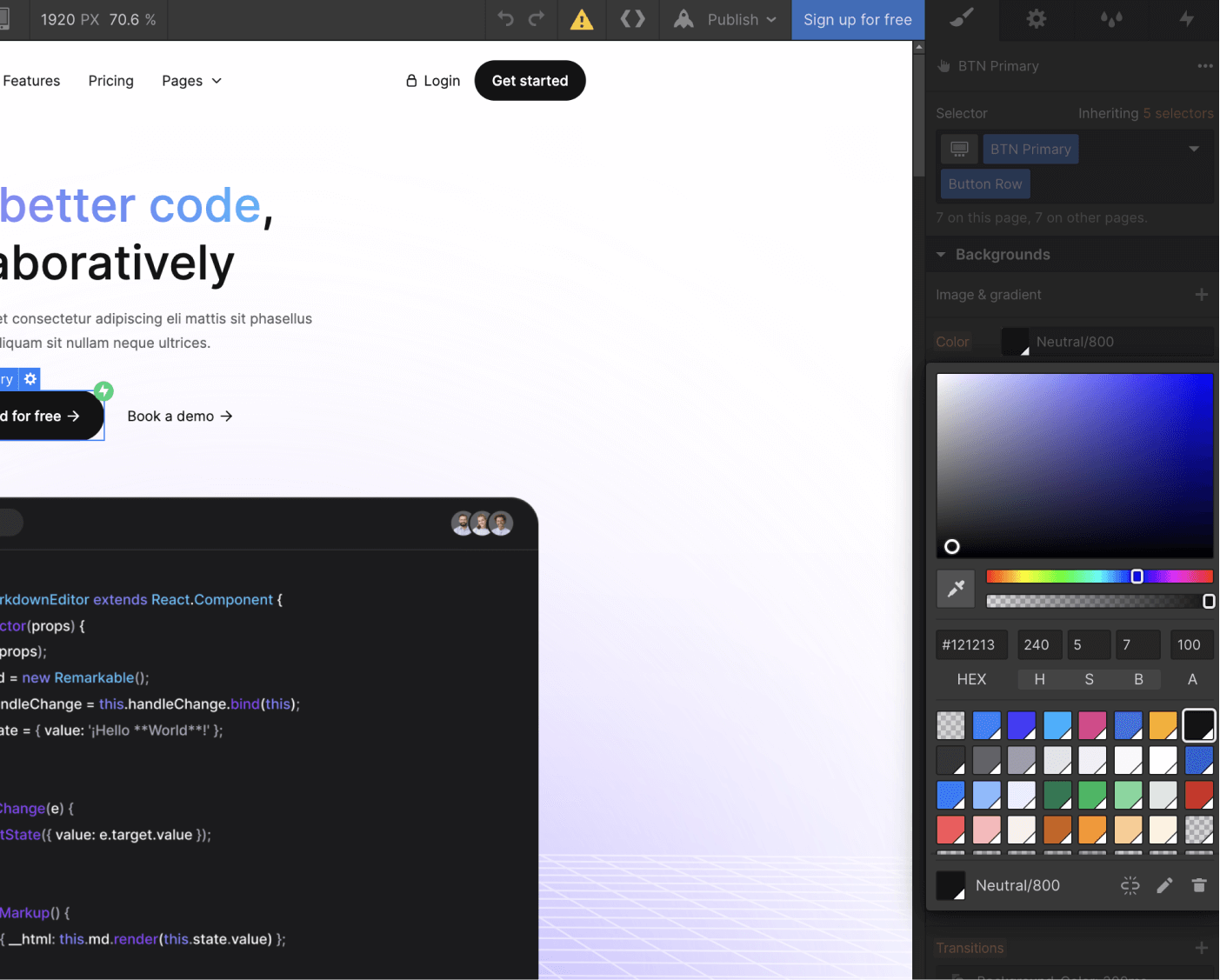 Colors - Codely X Webflow Template