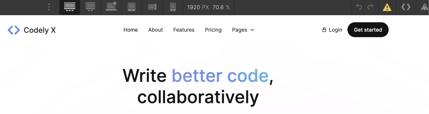 Responsive Design - Codely X Webflow Template