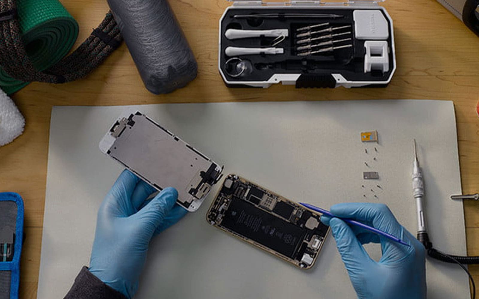 Person repairing a phone