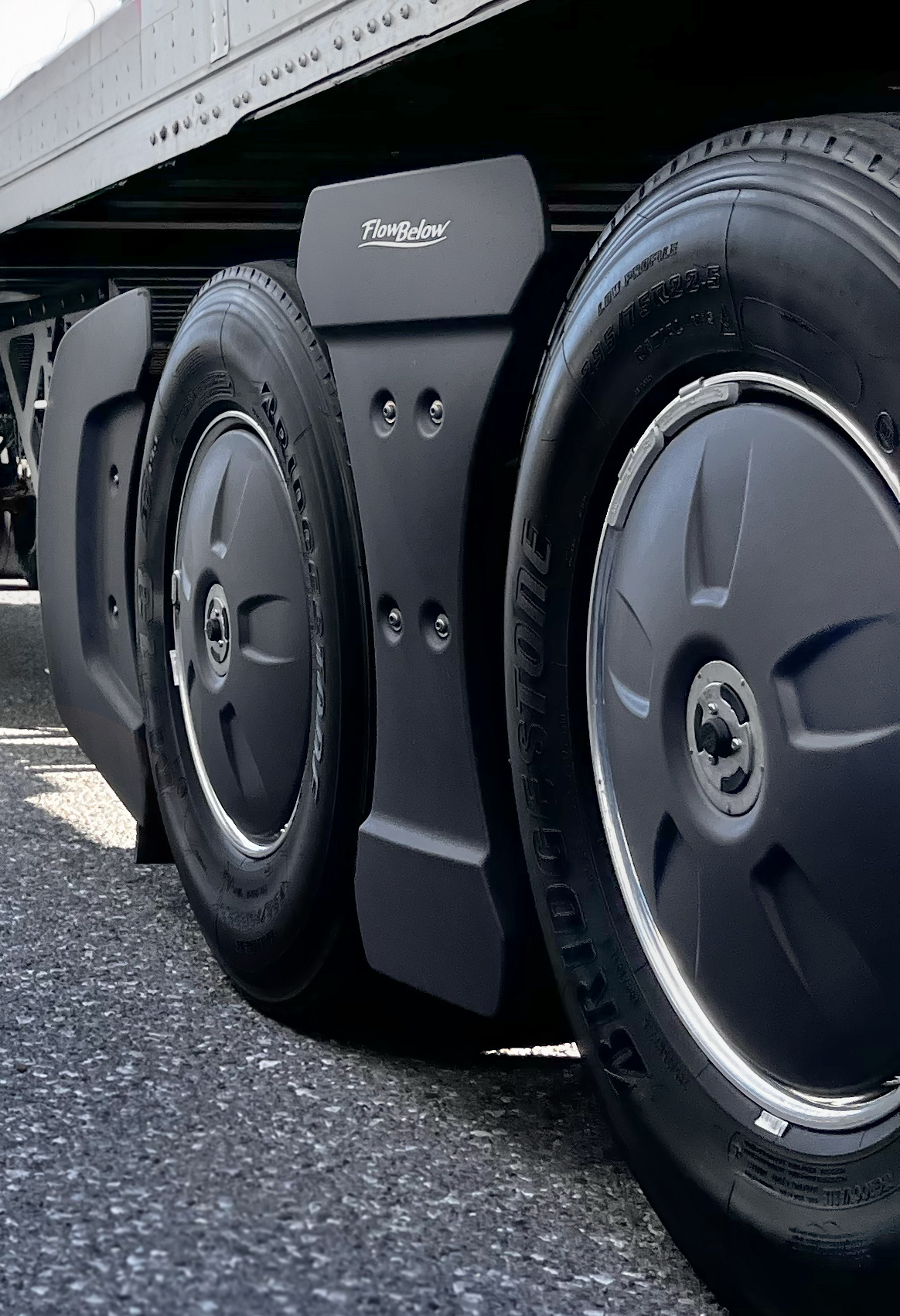 up close on semi truck tires