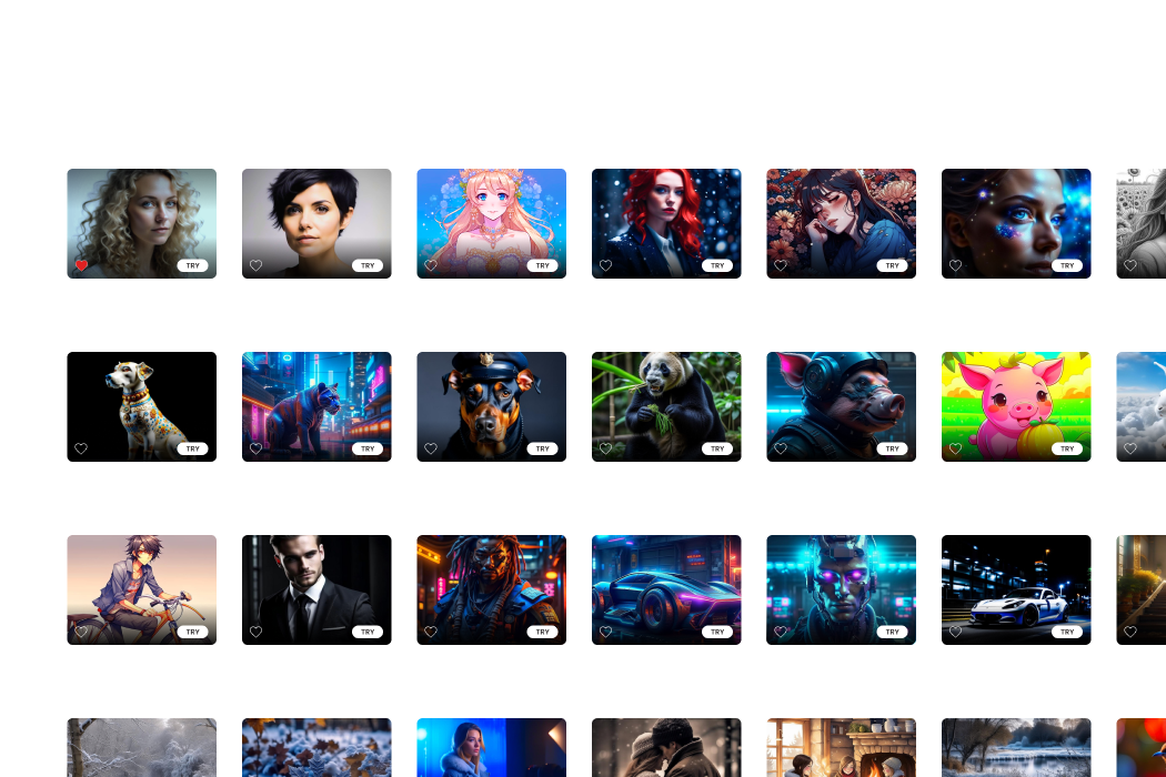 Brand inspiration board with image favorites organized by visual style