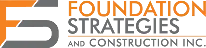 Foundation repair company logo with bold orange and black text.