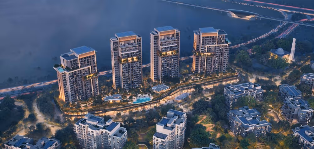 Majid Al Futtaim Luxusresidenzen in Dubai – moderne Wohnhochhäuser mit exklusiven Annehmlichkeiten und Blick auf den Wasserkanal
