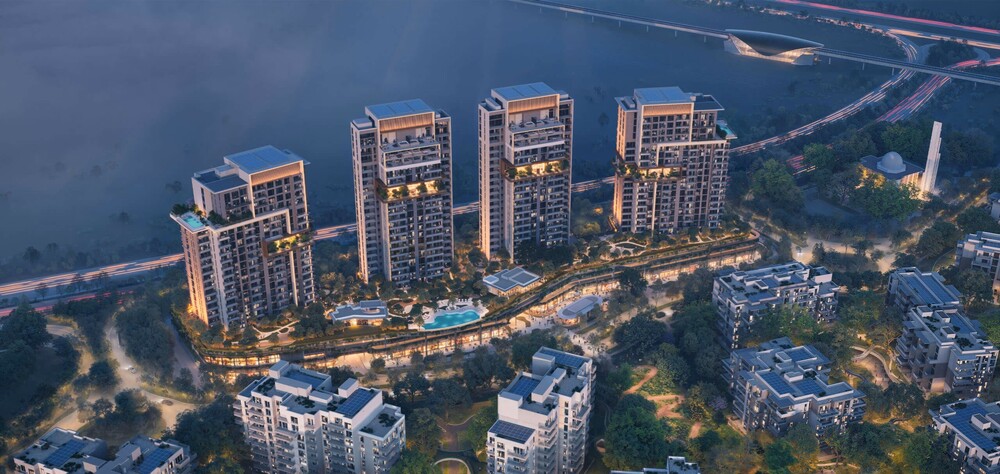Majid Al Futtaim Luxusresidenzen in Dubai – moderne Wohnhochhäuser mit exklusiven Annehmlichkeiten und Blick auf den Wasserkanal