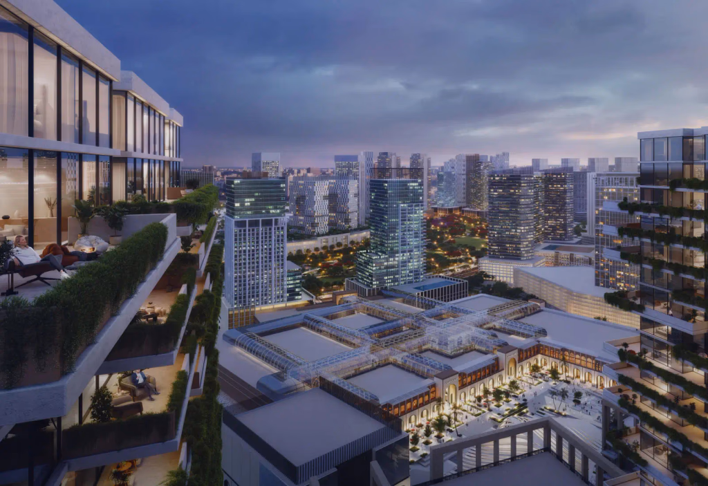 Dubailand Dubai skyline with residential towers, shopping areas, and premium real estate projects