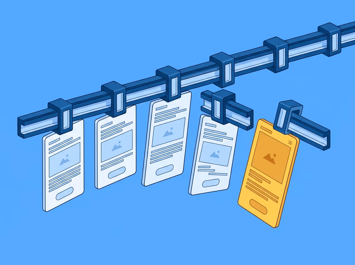 Isometric illustration of an implementation gradually diverging from its Figma design source