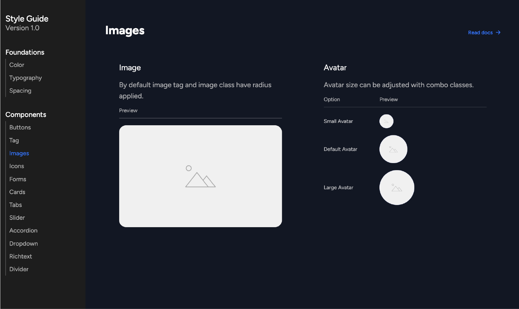 Images style guide standards