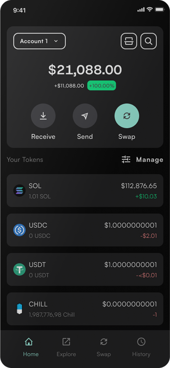 Image representing the balance area in the app.