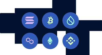Image with the logo of some cryptocurrencies.