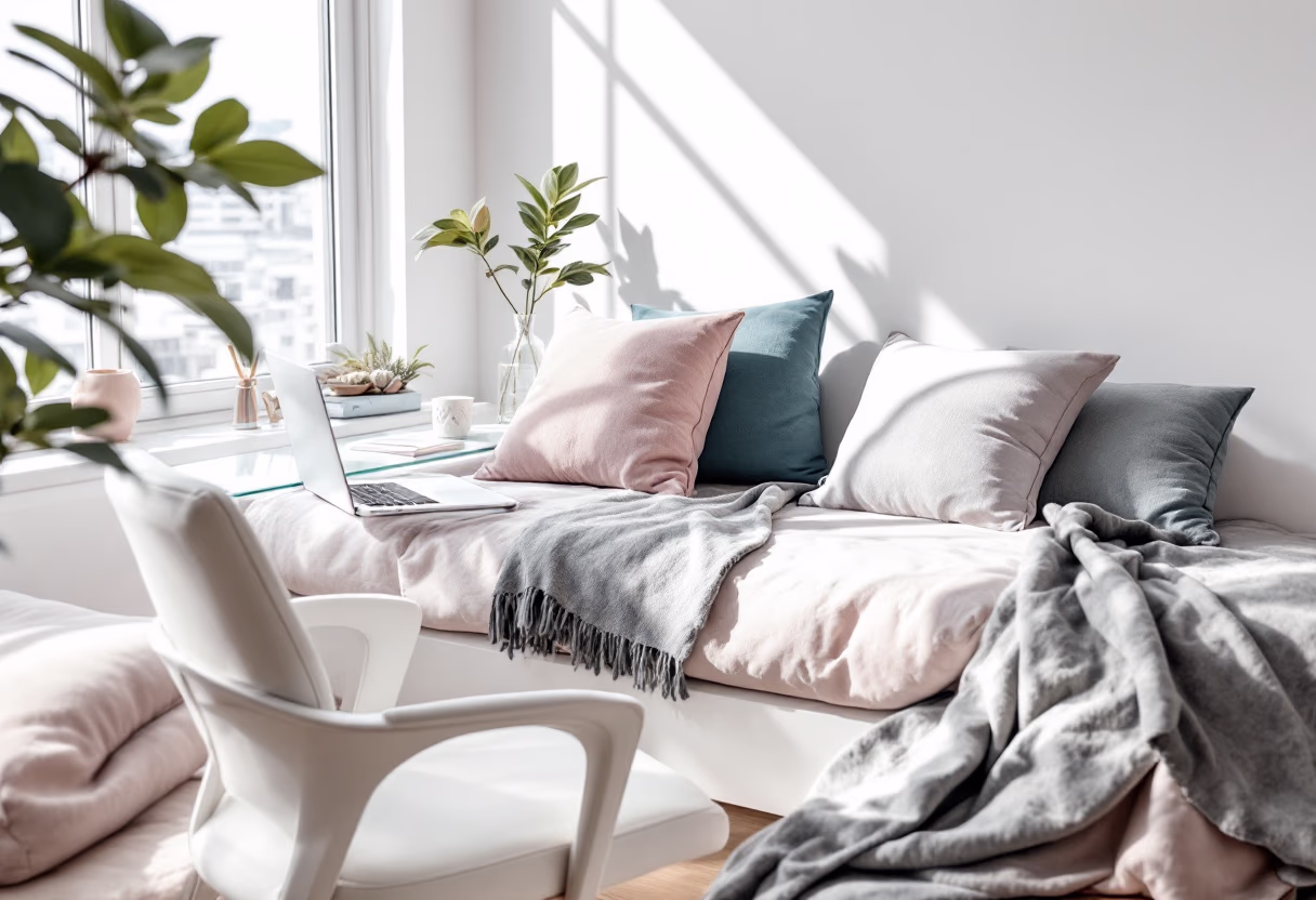 image of cozy study nook (for an edtech)