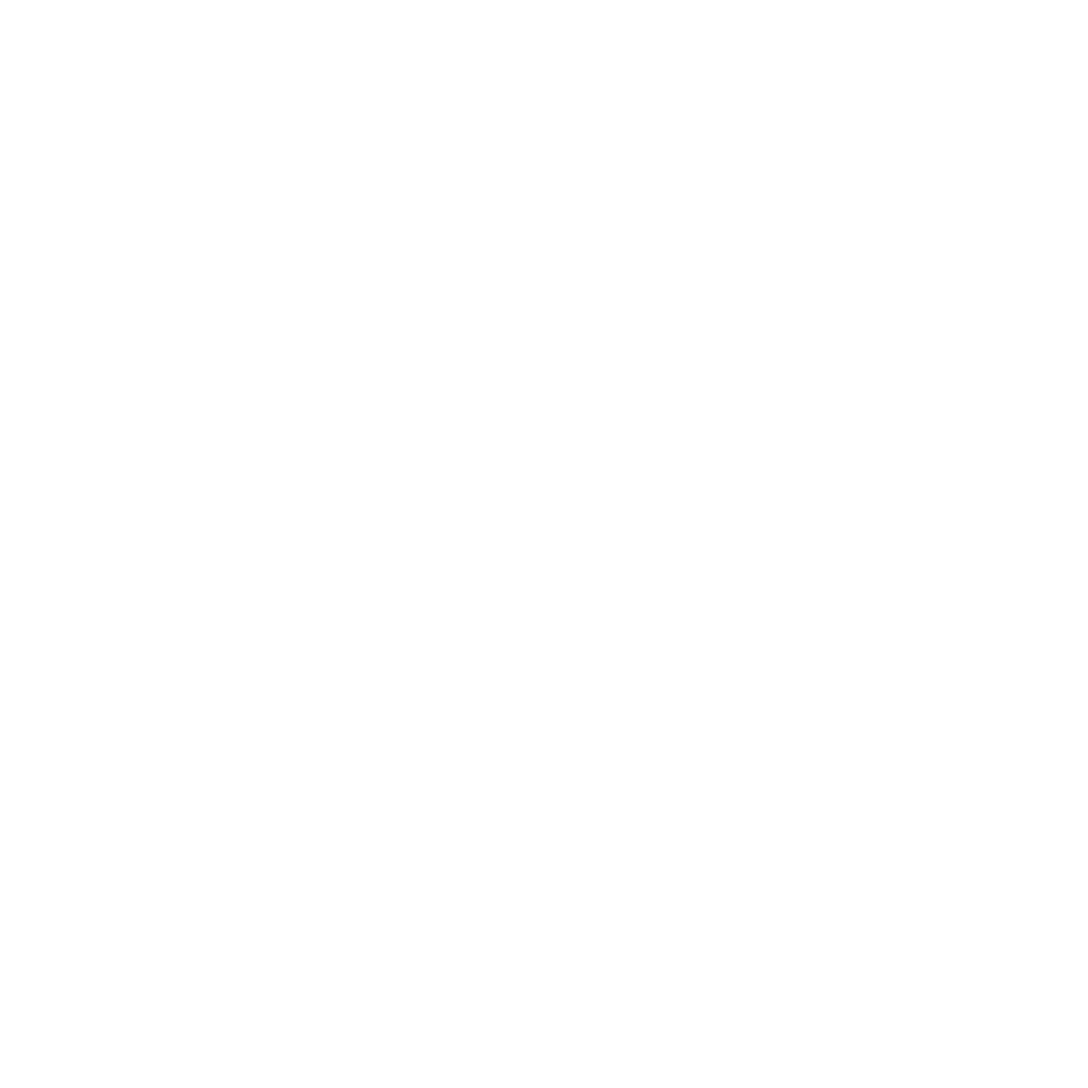 White line art icon of a croissant with a baguette behind it on a black background.