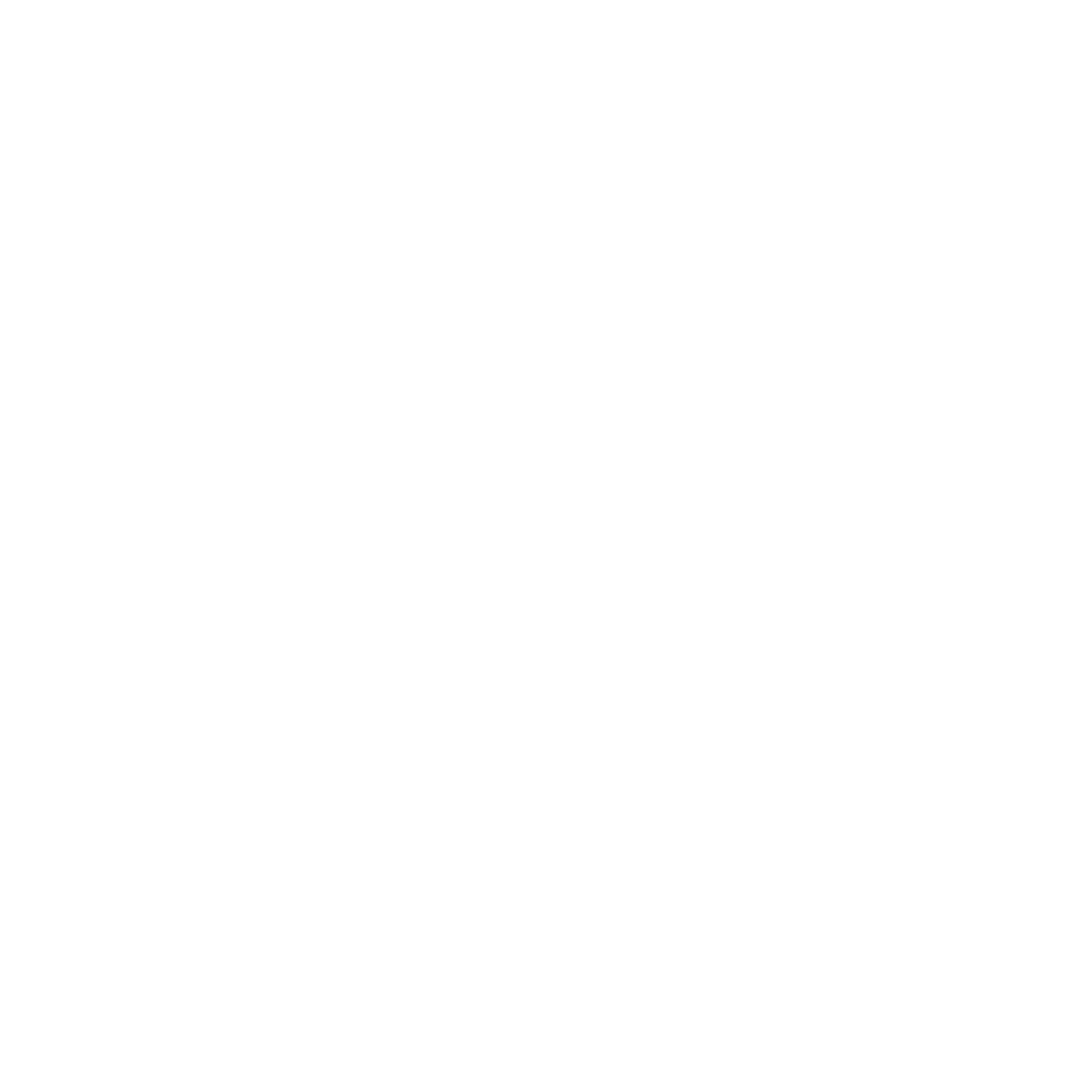 White outline icon of a wrapped round candy with stripes on a black background.