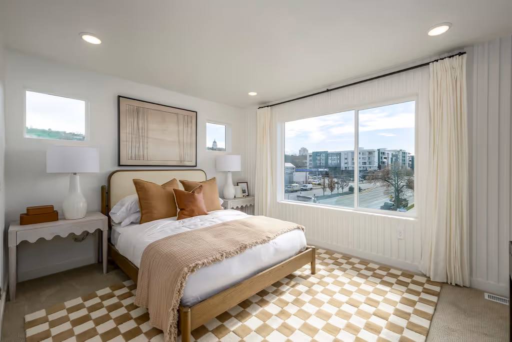 bedroom with window view of outside
