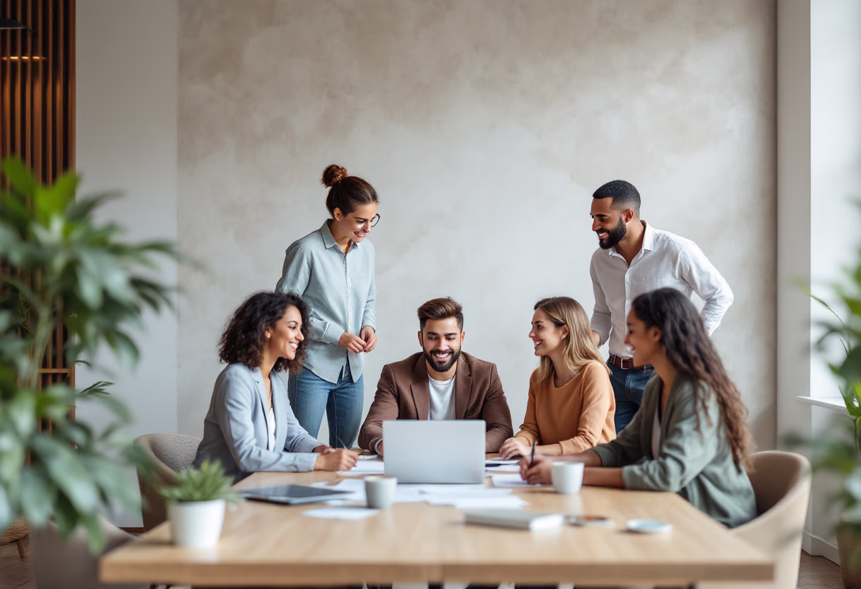 image of team discussion (for a hr tech)