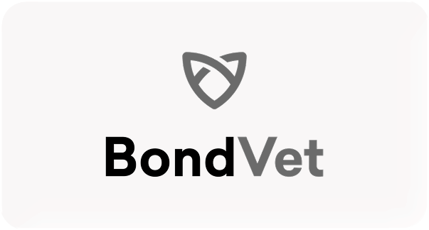 BondVet logo with a triangular symbol above the text on a light rounded rectangle background.