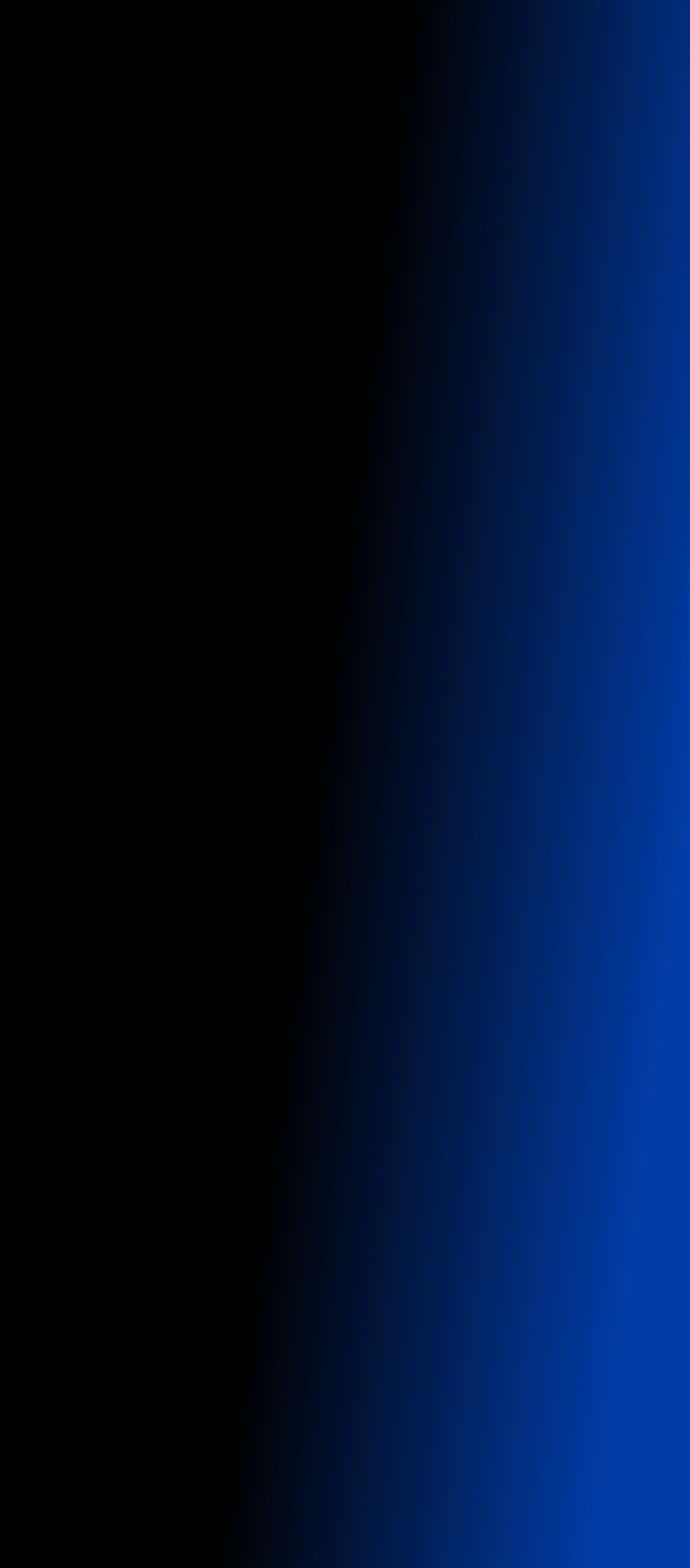 Vertical gradient background transitioning from black on the left to dark blue on the right.