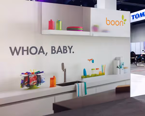 Tradeshow exhibit wall-sized lifestyle photograph.