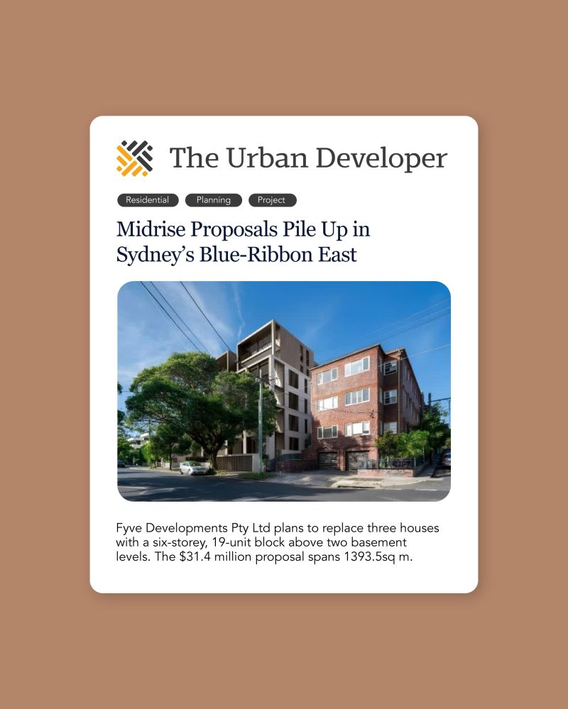 FYVE featured in The Urban Developer amid surge in Rose Bay mid-rise activity