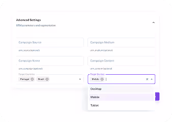 Our interface to segment your audience
