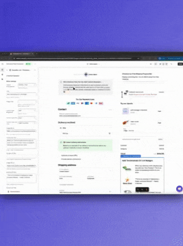 checkout plus demo gif of editor