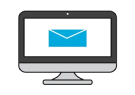 Email envelope on a computer monitor icon