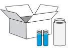 Illustration of a shipping box with test tubes