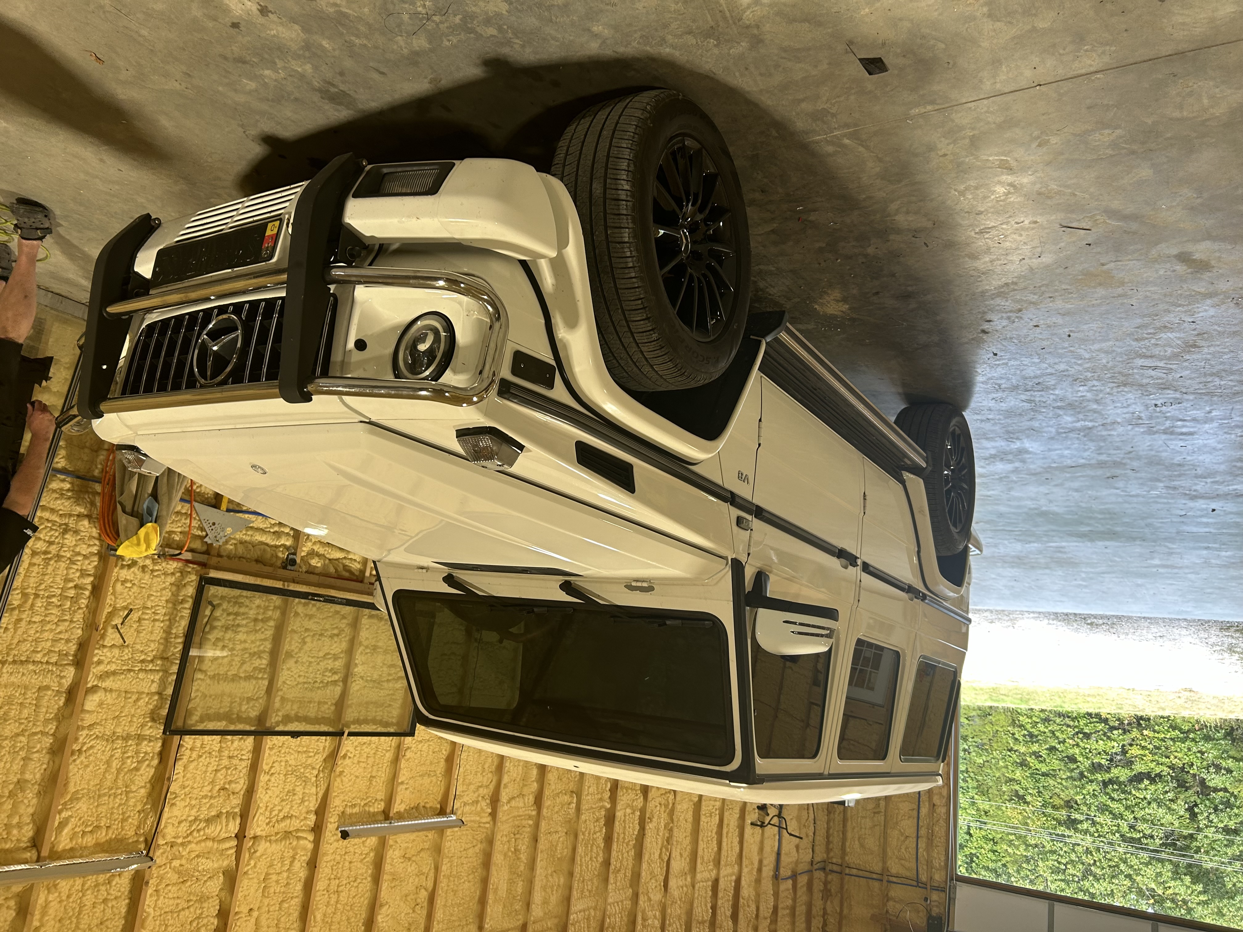 Car being tinted. 
