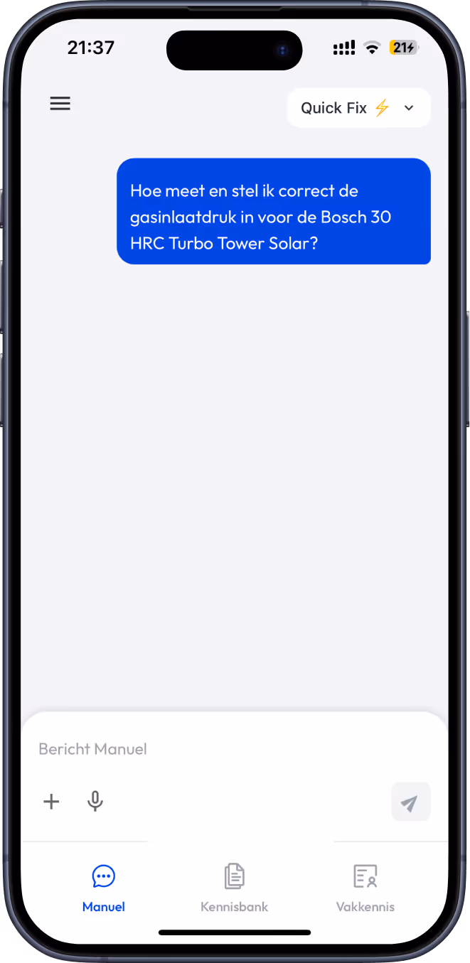 mockup van manuel waaraan een vraag gesteld wordt