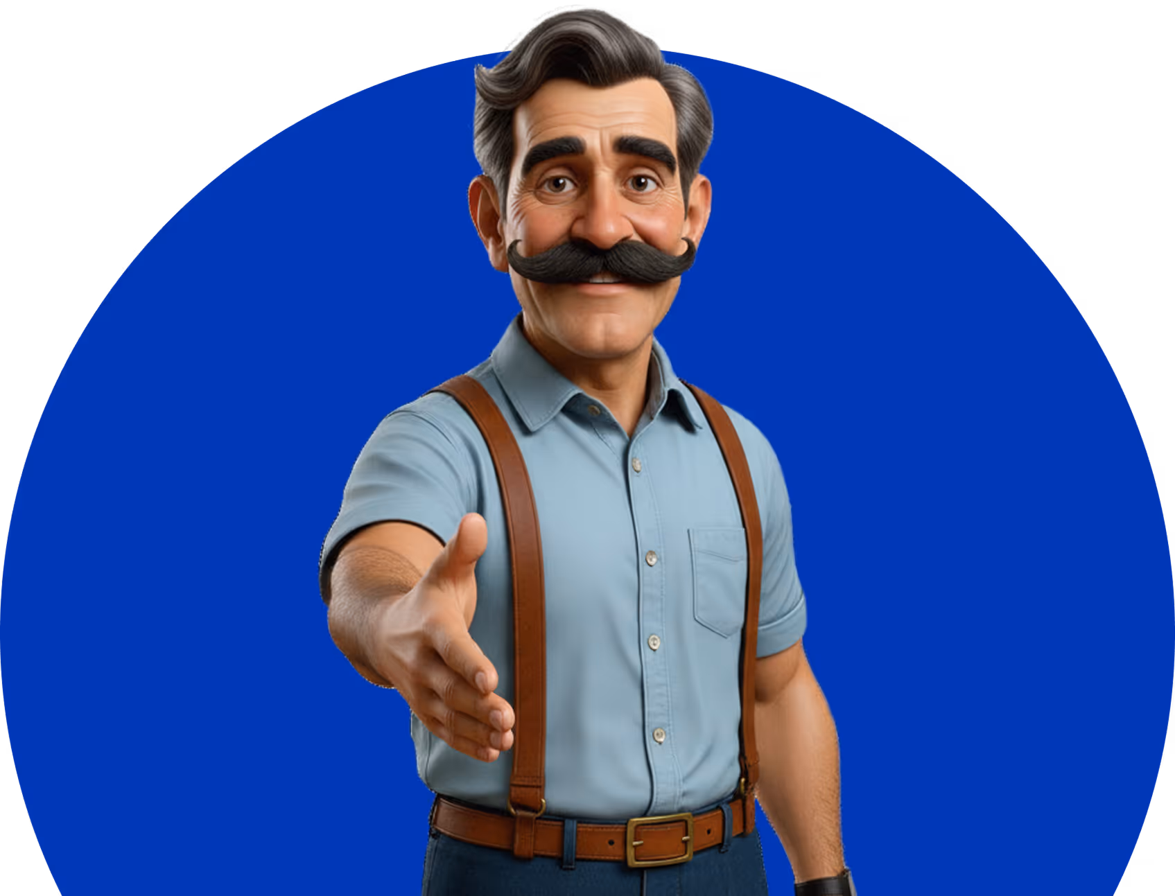 Manuel gives a handshake