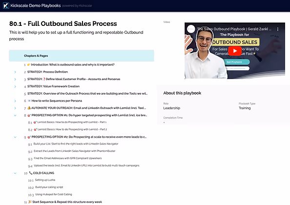 Sales Playbook Example: Outbound Process