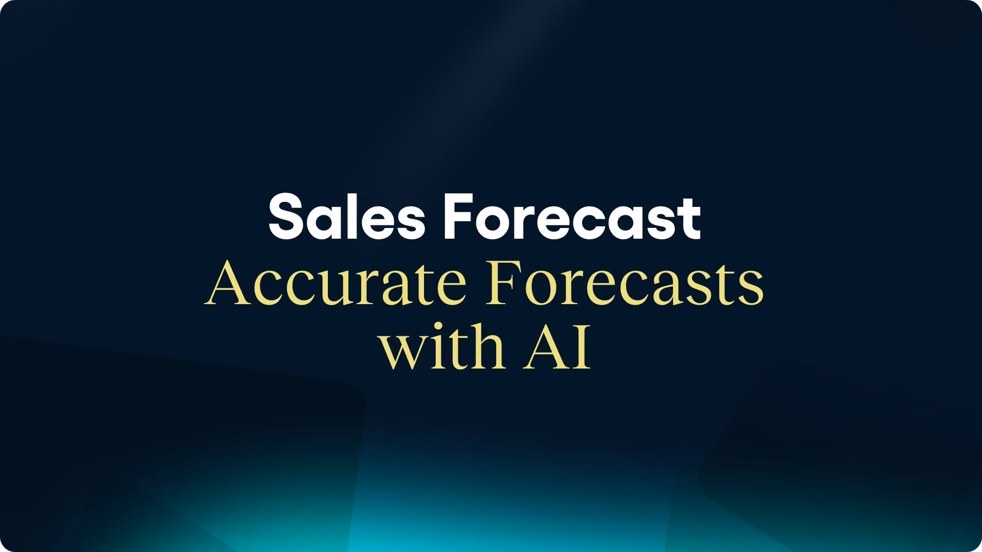 Sales Forecast: Achieve maximum planning reliability through objective data
